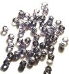 50 6mm Triangle Faceted Black Diamond, Silver Tipped with Coated Ends